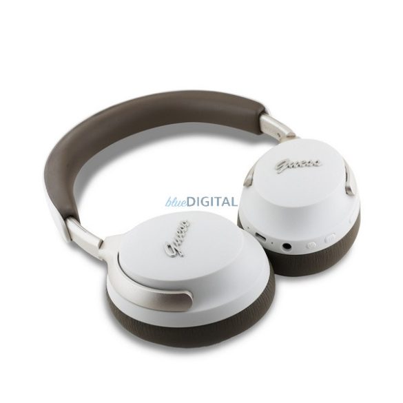 Căști bluetooth GUESS PU LEATHER SCRIPT LOGO STAR (v5.4, microfon, anulare activă a zgomotului, impermeabilitate IPX4)