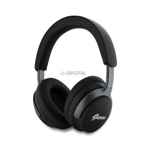 GUESS PU LEATHER SCRIPT LOGO căști bluetooth STAR (v5.4, microfon, anulare activă a zgomotului, impermeabilitate IPX4) NEGRU