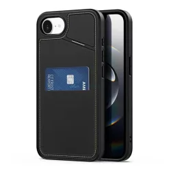   HUSĂ! - DUX DUCIS RAFI II MAG silicon telefon protector (titular de card, buzunar card, RFID, MagSafe) Negru Apple iPhone 16e