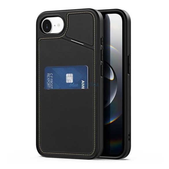 DUX DUCIS RAFI II MAG silicon telefon protector (titular de card, buzunar card, RFID, MagSafe) Negru Apple iPhone 16e