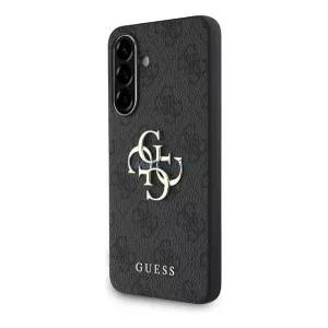HUSĂ! - GUESS PU 4G METAL LOGO CASE plastic protector de telefon (rezistent la șocuri, efect de piele spate) Gri Samsung Galaxy A36 5G (SM-A366)