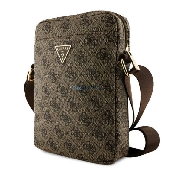 GUESS PU 4G TRIANGLE LOGO geantă de mână în picioare (universal, 8", efect de piele, curea de umăr) BARNA