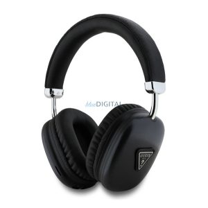 Căști bluetooth GUESS SAFFIANO STAR (v5.3, microfon, anulare zgomot, impermeabilitate IPX4, cititor card microSD) NEGRU