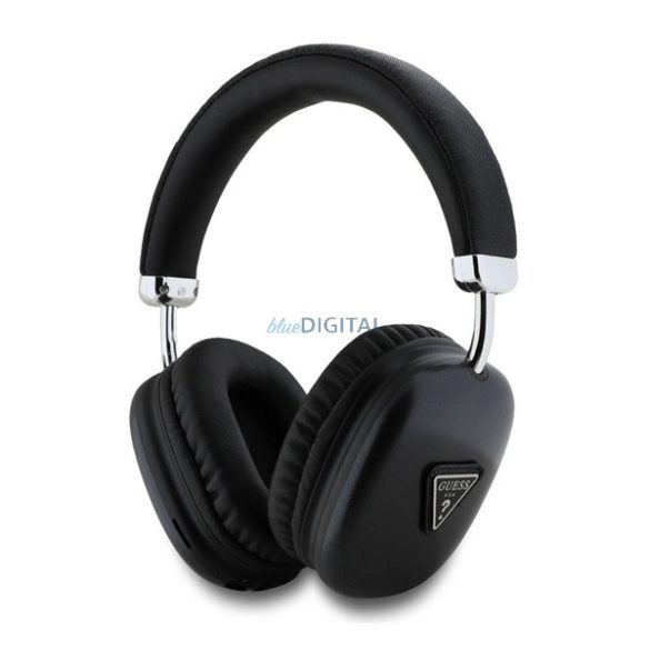 Căști bluetooth GUESS SAFFIANO STAR (v5.3, microfon, anulare zgomot, impermeabilitate IPX4, cititor card microSD) NEGRU
