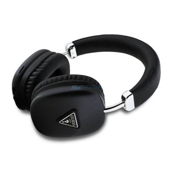 Căști bluetooth GUESS SAFFIANO STAR (v5.3, microfon, anulare zgomot, impermeabilitate IPX4, cititor card microSD) NEGRU