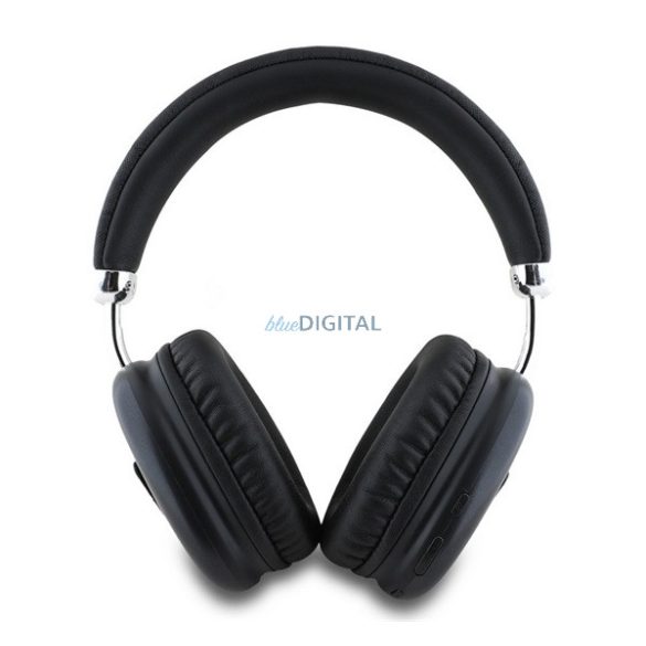 Căști bluetooth GUESS SAFFIANO STAR (v5.3, microfon, anulare zgomot, impermeabilitate IPX4, cititor card microSD) NEGRU