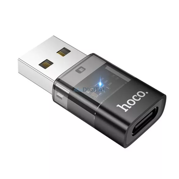 Adaptor HOCO UA36C (USB - mufă Type-C, transfer de date și încărcare, OTG) NEGRU
