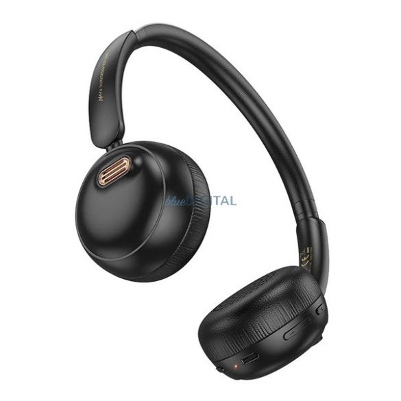HOCO W62 căști bluetooth Stereo (v5.3, microfon, mufă jack de 3,5 mm) NEGRU