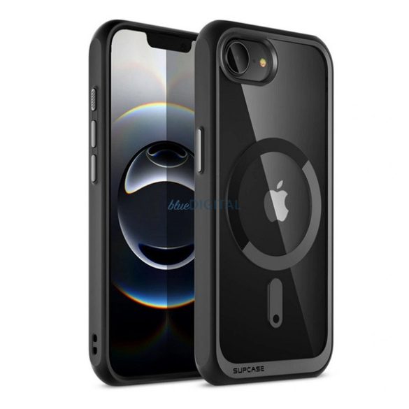 SUPCASE UNICORN BEETLE MAG plastic protector de telefon (rezistent la șocuri, spate transparent, Magsafe) Negru Apple iPhone 16e