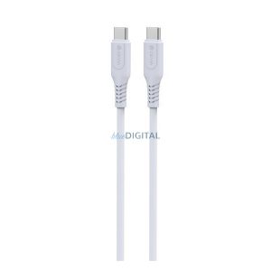 DEVIA GRS cablu de date (Tip-C - Tip-C, 60W, încărcător rapid PD, 100cm, șiret) ALB