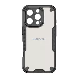   HUSĂ! - Defender silicon protector de telefon (rezistent la șocuri, bubble călcâi, spate acrilic, protector de cameră) BLACK Apple iPhone 16