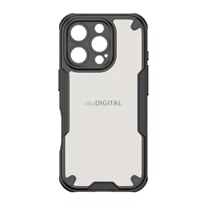 HUSĂ! - Protector de telefon din silicon Defender (rezistent la șocuri, călcâi cu bule, spate acrilic, protector de cameră) BLACK Apple iPhone 15 Pro