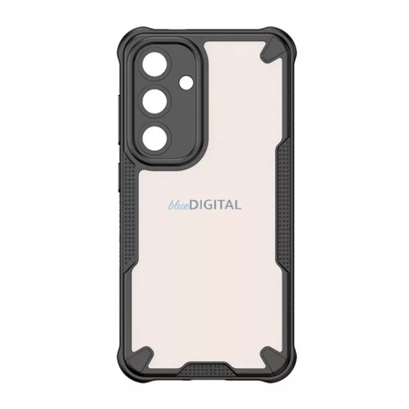 HUSĂ! - Defender silicon telefon protector (rezistent la șocuri, bubble călcâi, acrilic spate, aparat de fotografiat protector) BLACK Samsung Galaxy S25 Plus (SM-S936)