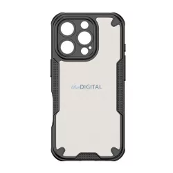   HUSĂ! - Protector de telefon din silicon Defender (rezistent la șocuri, călcâi cu bule, spate acrilic, protector de cameră) BLACK Apple iPhone 16 Pro