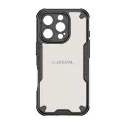  HUSĂ! - Protector de telefon din silicon Defender (rezistent la șocuri, călcâi cu bule, spate acrilic, protector de cameră) BLACK Apple iPhone 16 Pro Max