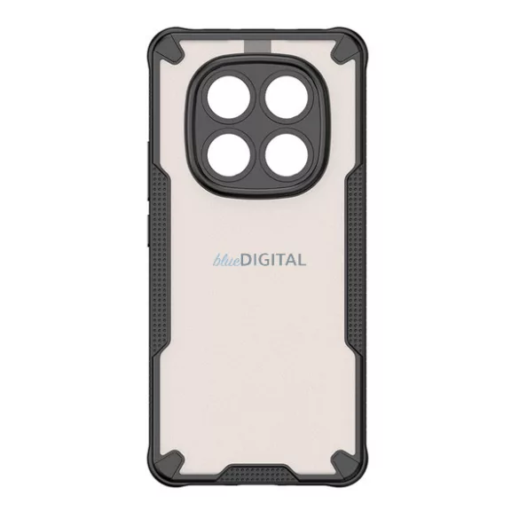 HUSĂ! - Defender Silicone Phone Protector (rezistent la șocuri, călcâi cu bule, spate acrilic, protector de cameră) BLACK Xiaomi Redmi Note 14 Pro Plus 5G