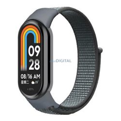   Curea de rezervă (dimensiune personalizată, nailon, velcro, respirabil) LIGHT GREY Xiaomi Smart Band 9, Band 8