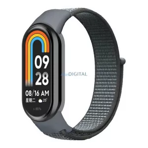 Curea de rezervă (dimensiune personalizată, nailon, velcro, respirabil) LIGHT GREY Xiaomi Smart Band 9, Band 8