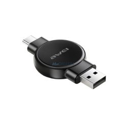   AWEI Încărcător de birou USB+Type-C (2,5W, fără fir, magnetic, încărcător pentru ceas Samsung / încărcător pentru ceas Apple) NEGRU