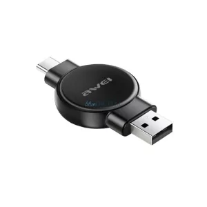 AWEI Încărcător de birou USB+Type-C (2,5W, fără fir, magnetic, încărcător pentru ceas Samsung / încărcător pentru ceas Apple) NEGRU
