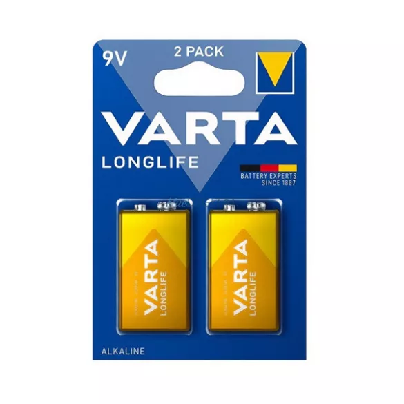 Baterie VARTA LONGLIFE cu durată lungă de viață (6LR61, 9V, alcalină) 2 buc/pachet
