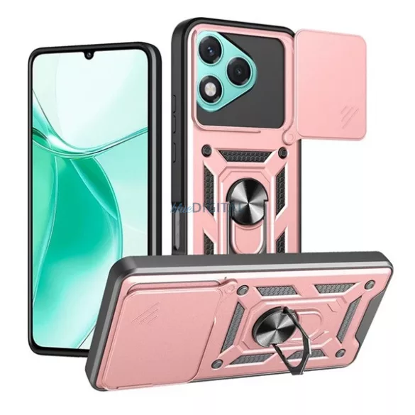 HUSĂ! - Protector de telefon din silicon Defender (rezistent la șocuri, inel de reținere, protector pentru cameră) GOLDEN RO ROOZE Honor 400 Lite