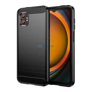 HUSĂ! - Silicon protector de telefon (rezistent la impact, bubble heel, periat, model de carbon) BLACK Samsung Galaxy Xcover 7 Pro (SM-G766)