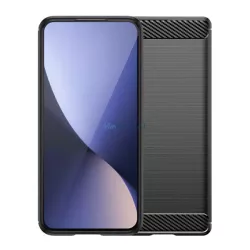  HUSĂ! - Silicon protector de telefon (rezistent la impact, călcâi pernă de aer, periat, model de carbon) BLACK Xiaomi Redmi A5 4G