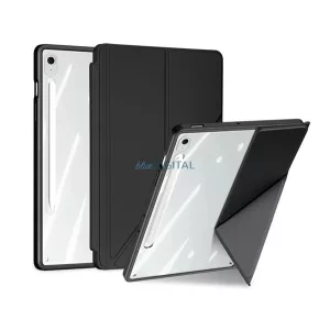 DUX DUCIS MAGI ORIGAMI carcasă în picioare, cu efect de piele (FLIP activ, deschidere laterală, TRIFOLD, suport pentru birou, suport pentru stilou) NEGRU Samsung Galaxy Tab S10 FE Plus WIFI (SM-X626), Galaxy Tab S10 FE Plus LTE