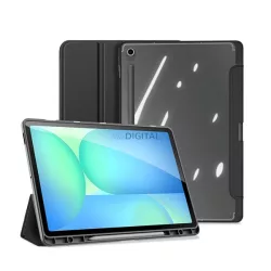   DUX DUCIS TOBY husă verticală, efect piele (active FLIP, deschidere laterală, TRIFOLD, suport birou, suport creion) NEGRU Samsung Galaxy Tab S10 FE Plus WIFI (SM-X626), Galaxy Tab S10 FE Plus LTE (SM-X62)
