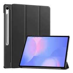   Husă permanentă cu efect de piele (FLIP activ, deschidere laterală, TRIFOLD, suport pentru birou, suport pentru creioane) BLACK Samsung Galaxy Tab S10 FE Plus LTE (SM-X620), Galaxy Tab S10 FE Plus WIFI (SM-X626)