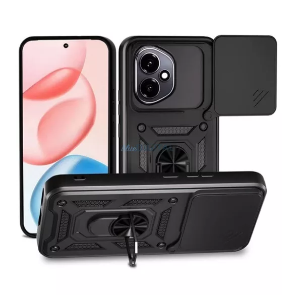 HUSĂ! - Protector de telefon din silicon Defender (rezistent la șocuri, inel de reținere, protector pentru cameră) BLACK Honor 400