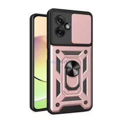   HUSĂ! - Defender silicon protector de telefon (rezistent la șocuri, inel de prindere, protector pentru aparat foto) ROȘU AURIU Motorola Moto G55 5G (XT2435)