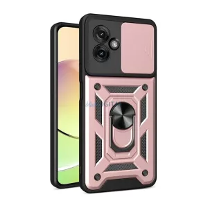 HUSĂ! - Defender silicon protector de telefon (rezistent la șocuri, inel de prindere, protector pentru aparat foto) ROȘU AURIU Motorola Moto G55 5G (XT2435)