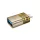 Adaptor HOCO UA36B (mufă USB - Type-C, transfer de date și încărcare, OTG) GOLD