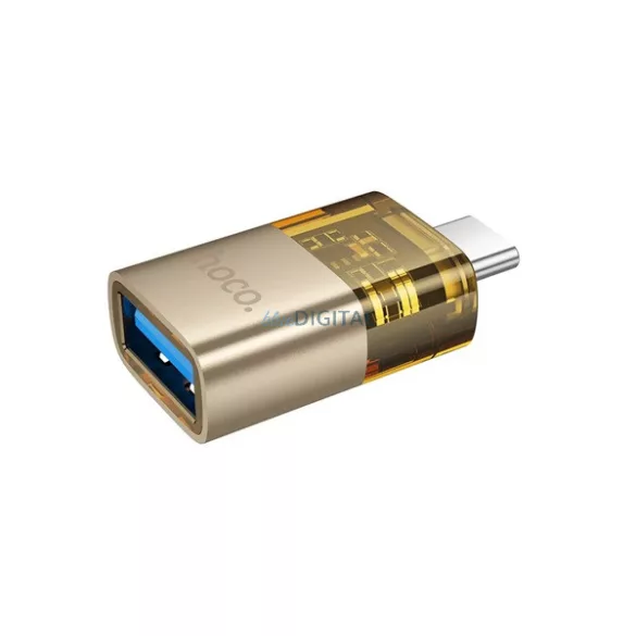 Adaptor HOCO UA36B (mufă USB - Type-C, transfer de date și încărcare, OTG) GOLD