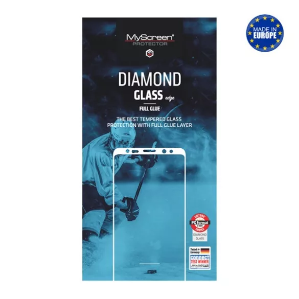 MYSCREEN DIAMOND GLASS EDGE ecran protector de sticlă (2.5D, lipici complet, 0.33mm, 9H) BLACK Honor 400