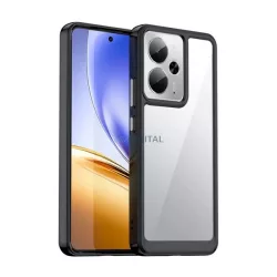   HUSĂ! - Silicon protector de telefon (rezistent la impact, spate transparent) BLACK Realme 14T, 14