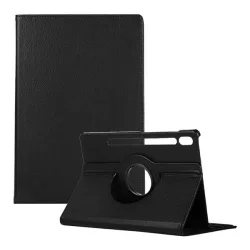   Husă permanentă cu efect de piele (FLIP, suport de birou, 360°) BLACK Samsung Galaxy Tab S10 FE Plus WIFI (SM-X626), Galaxy Tab S10 FE Plus LTE (SM-X620)