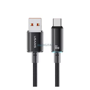 USAMS CLOUD SERIES cablu de date (USB - Tip-C, 6A, încărcător rapid, 120cm) NEGRU