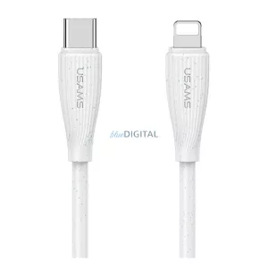 USAMS GREEN SERIES cablu de date (Tip-C - Lightning, 30W, încărcător rapid, 100cm) ALB