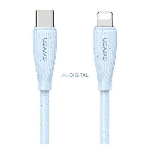 USAMS GREEN SERIES cablu de date (Tip-C - fulger, 30W, încărcător rapid, 100cm) LIGHT BLUE