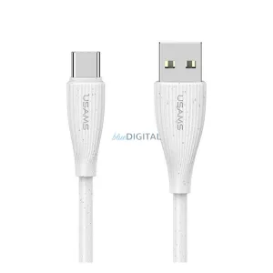 USAMS GREEN SERIES cablu de date (USB - Tip-C, 18W, 3A, încărcător rapid, 100cm) ALB