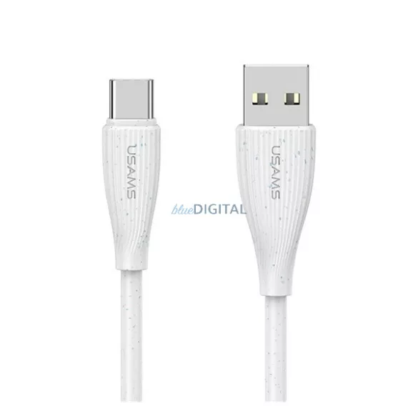 USAMS GREEN SERIES cablu de date (USB - Tip-C, 18W, 3A, încărcător rapid, 100cm) ALB
