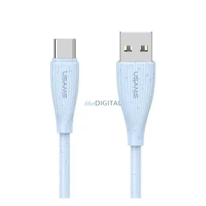 USAMS GREEN SERIES cablu de date (USB - Tip-C, 18W, 3A, încărcător rapid, 100cm) LIGHT BLUE