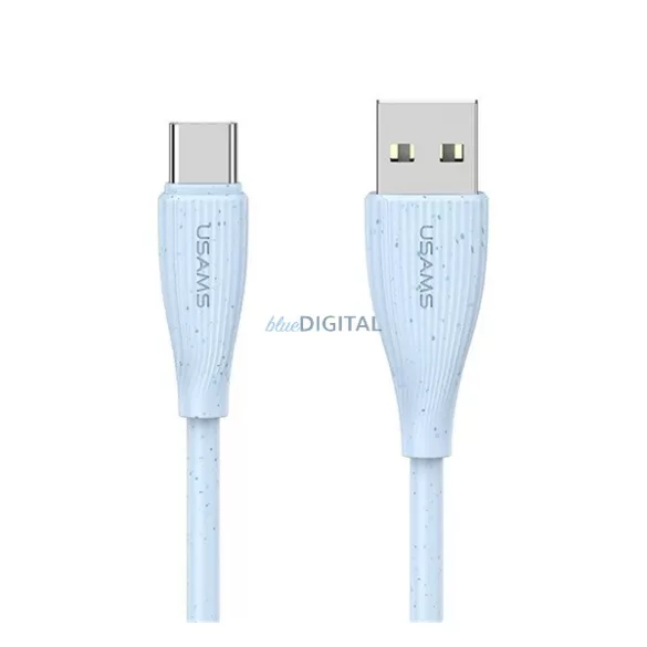 USAMS GREEN SERIES cablu de date (USB - Tip-C, 18W, 3A, încărcător rapid, 100cm) LIGHT BLUE