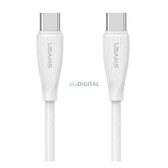 USAMS GREEN SERIES cablu de date (USB - Tip-C, 60W, încărcător rapid, 100cm) ALB