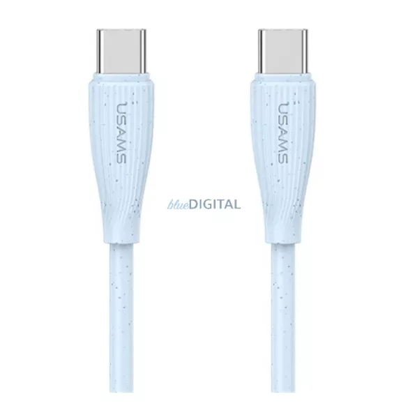 USAMS GREEN SERIES cablu de date (USB - Tip-C, 60W, încărcător rapid, 100cm) LIGHT BLUE