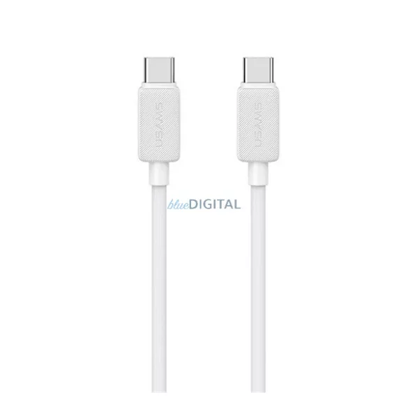 USAMS KY cablu de date (Tip-C - Tip-C, 60W, încărcător rapid, 100cm) ALB