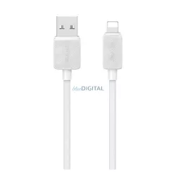   USAMS KY cablu de date (USB - lightning, 2.4A, încărcător rapid, 100cm) ALB